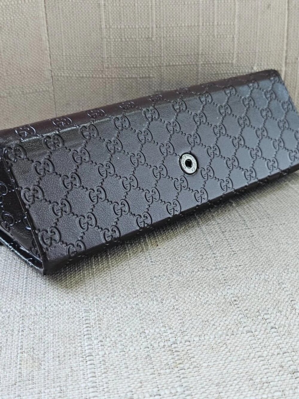 Authentic Gucci Eyeglasses Case Brown Leather Trifold Case for Glasses Case only - Picture 2 of 12